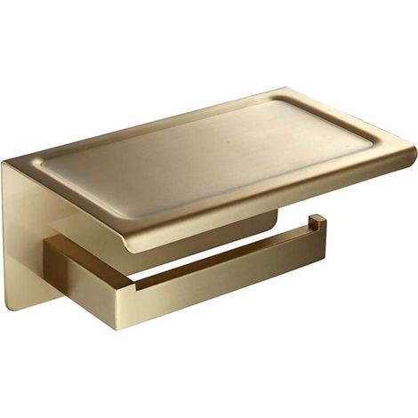 Toilettenpapierhalter Wandmontierter Rollenhalter Für Toilettenpapier, Gebürstetes Goldfinish Aus Edelstahl, 180 X 115 X 80 Mm