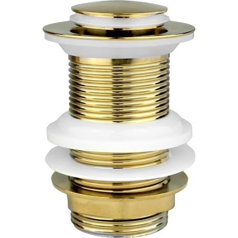 Goldener, Nicht Geteilter Clic-clac-bonde, Hochwertiger Messing-pop-up-abflussstopfen Für Badezimmerwaschbecken, Standardanschluss G 3,2 Cm Bsp, 1 Stück