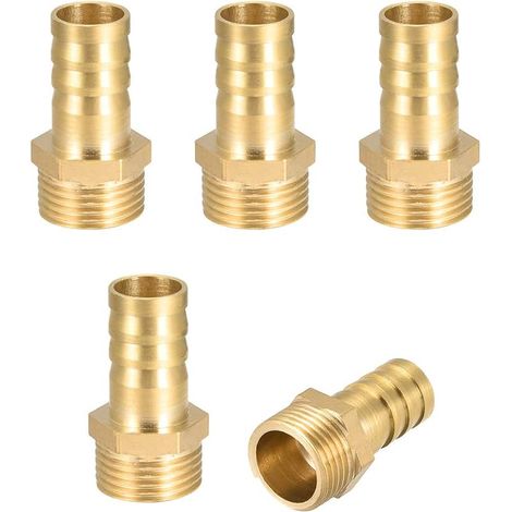 5 Stück Messing-schlauchverbinder, 12 Mm Gewendelt, 3/8" & 3/4" Außengewinde, Gartenschlauchanschluss, Messing-schlauchtülle Für Wasserpumpe
