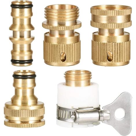 Schnellkupplung Für Schläuche, Gartenschlauchanschluss Mit 3/4"-gewinde - Metall-doppelnippel - Adapter Für Wasserhahn Mit 1/2" Und 3/4" Innengewinde