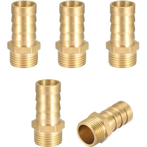 5 Stück Messing-schlauchverbinder, 14 Mm Gewendelt X 3/8" & 3/4" Außengewinde, Gartenschlauch-anschluss, Messing-verbinder Für Wasserpumpe