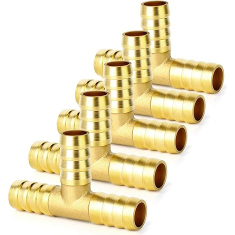 5 Stück Messing-schlauchnippel-t-stück, 3-wege-schlauchverschraubung (14 Mm Schlauchnippel) Go
