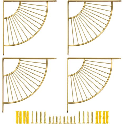 4er-set Dekorative Regalhalter Aus Messing, 15,2 Cm, Goldene Wanddekoration, Moderne 15-cm-halterung Für Diy-schweberegale, Gold