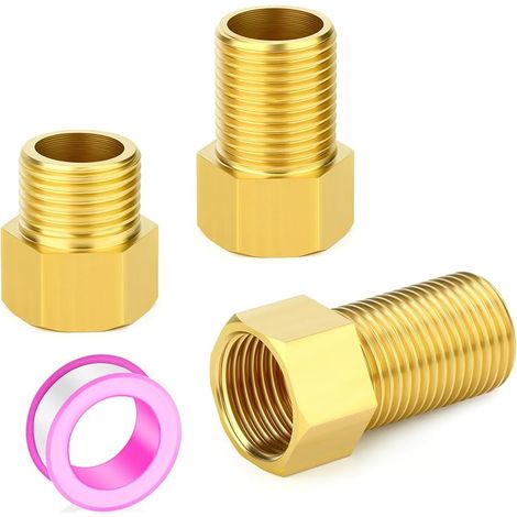 3-teiliges Messing-rohrfitting-set, 1/2" Innengewinde Auf 1/2" Außengewinde Rohr-sechskant-reduzieradapter, Konverter-adapter, 30mm/40mm/50mm