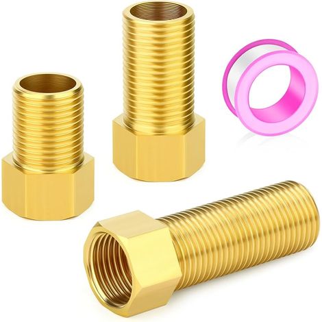 3-teiliges Messing-rohrverbindungsstück, 1/2" Innengewinde Auf 1/2" Außengewinde Rohr-sechskant-reduzieradapter, Konverter-adapter, 40 Mm/50 Mm/70 Mm