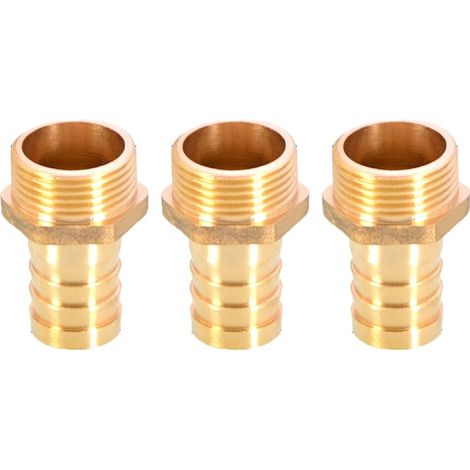 3 Stück Gewindebewehrte Gartenschlauch-verbindungsstücke Aus Messing - Kupplung 19 Mm Auf 1,9 Cm Bsp-außengewinde - Schlauchadapter