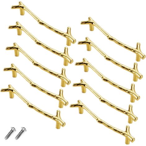 10er-pack Vintage-schubladengriffe Aus Zinklegierung Für Schrank, Schublade, Landhaus, Chalet (96 Mm, Gold)
