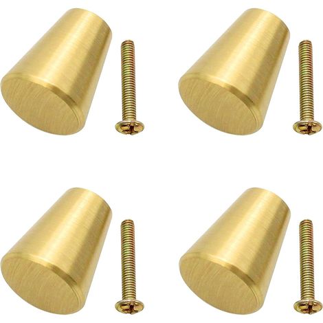 4er-set Runde Möbelknöpfe Aus Massivem Messing (2 X 2 X 2,5 Cm) Mit Schrauben, Für Schränke, Badezimmer Und Küchen