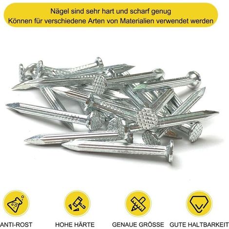 100 Stück Nägel Zum Schutz Der Bodenplatte, Betonnägel Für Fundament- Und Bodenplattenmembranen 3x30 Mm (100, Nagellänge: 30mm)