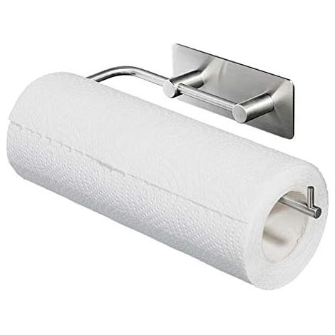 Papierrollenhalter - Abroller Und Halterung Für Küchenpapierrolle - Ohne Bohren An Der Wand, Edelstahl-papierhalter Mit 3m-klebstoff Für Küche, Wc Und Bad