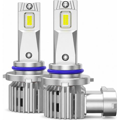 Silberne Led-autobirne H4, Direkte Installation, 64 W, 6400 Lm, 8 Doppelseitige Leds