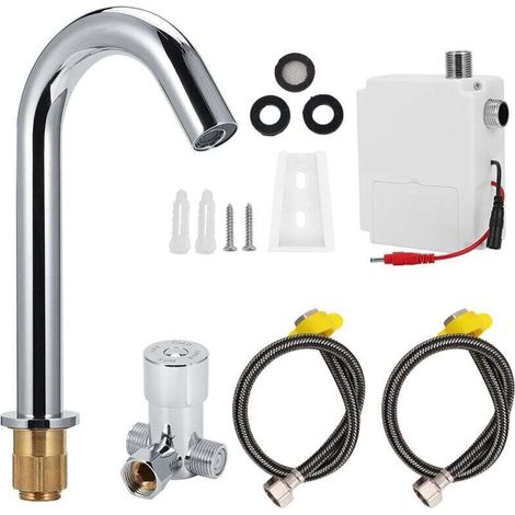 Automatischer Wasserhahn G1/2 Zoll Mit Infrarot-induktionssensor, Warm- Und Kaltwasserhahn Für Den Haushalt, Höhe 23 Cm