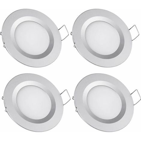 4 X Einbau-led-spotlights 12v Ausschnitt 58-65mm 3w 6400k Deckeneinbauleuchte Für Wohnmobil Boot Wohnwagen Van Yacht Kaltweiß (silberne Ausführung)