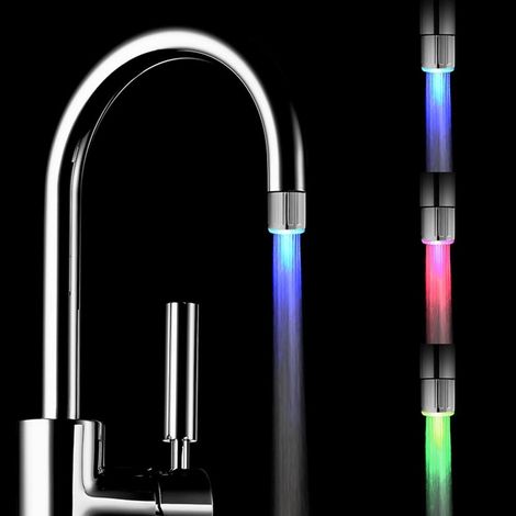 Solde- Waschbeckenmischer - Led-wasserhahn Mit 2er-pack, 3 Farben, Temperaturgesteuerte Farbwechsel, Wasserstrom-tuch Für Küche Und Badezimmer.