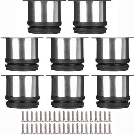 8er-set Möbelfüße, Verstellbare Küchenfüße Ø 50 Mm/höhe 50 Mm, Runde Metallfüße Aus Edelstahl Für Sofa, Tischbeine