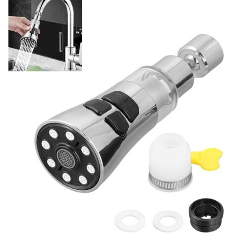 Herausziehbarer Küchenarmatur-duschkopf, 720° Drehbar, 3 Modi, Abnehmbar, Rostfrei, Universelle Schnittstelle, Wassersparender Wasserhahnauslauf