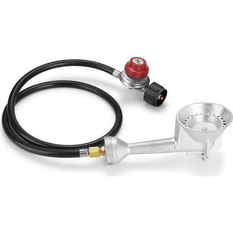 Runder Hochdruck-gussbrennerkopf, Propangas-brennerkopf Mit Einstellbarem 4-fuß-20-psi-hochdruck-propangasregler, Schlauch Und Messinganschlüssen