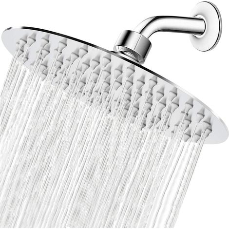 Regenduschkopf, Booster, Hochdurchfluss, Hochdruck-duschkopf, Edelstahl, Silber, 8 Zoll