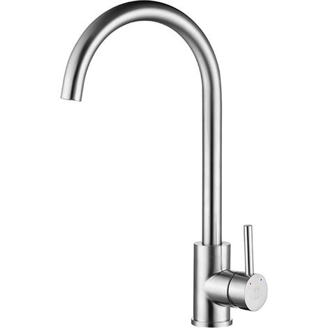 Einhebel-küchenarmatur Mit Hohem Bogen, 360° Drehbar, Hoher Durchfluss, Wassersparend Aus Edelstahl [energieklasse A+], Amazon-exklusivität