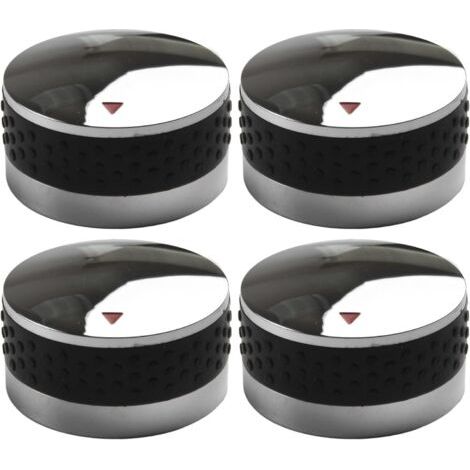 Set Aus 4 Rutschfesten Bedienknöpfen Für Gasgrill, Verchromte Oberfläche, 58 Mm