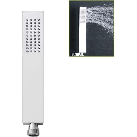 Quadratische Handbrause Aus Messing, Hoher Wasserdruck, Luxuriöse Einzelfunktions-brause Mit Silikondüsen, Verchromte Oberfläche