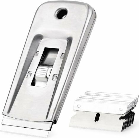 Metall-schaber, Glas-keramikfeld-schaber Mit 10 Ersatzklingen, Zum Entfernen Von Etiketten, Kleberesten, Aufklebern Und Mehr
