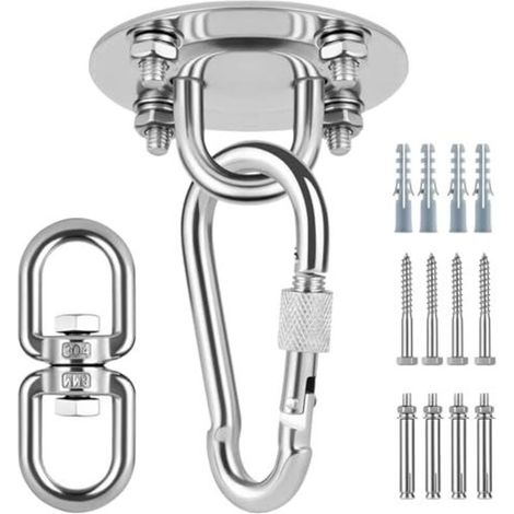 Hochwertige Deckenhaken Aus Edelstahl – 450 Kg – 360° Drehbar Und Langlebig – Ideal Für Sicheres Aufhängen Von Schaukeln – Einfache Anleitung Enthalten