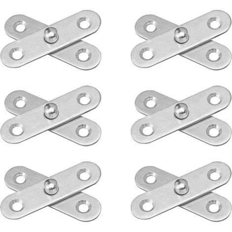 Edelstahl-türscharniere, 6 Stück Für 360-grad-drehscharniermontage (silber)
