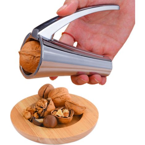 Nussknacker, Passend Für Alle Nüsse, Minimaler Kraftaufwand Zum Knacken Harter Schalen, Keine Fliegenden Schalen Und Kein Einklemmen Der Finger, Silber.