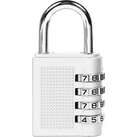 Großes Zahlenschloss Mit 4-stelligem Code Aus Zinklegierung Für Gepäck, Koffer, Sporttasche, Mechanisches Kombinationsschloss, Vorhängeschloss, Schrankverschluss, 1 Stück (silber)