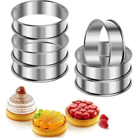Set Aus 6 Perforierten Tarteformen (8,5 Cm X 2,5 Cm)