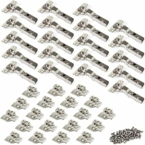 105-grad-halbeinbau-scharniere 35 Mm Mit Dämpfung Für Küchenschranktüren, Scharnier Für Möbel Und Schränke In Halbaufbau, 20er-pack - Silber Treetalk