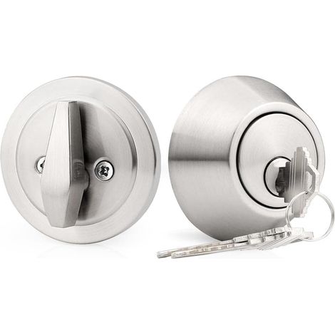Sicherheitsschloss Mit Seitlichem Schlüsselzylinder, Gebürstetes Satinnickel, Mit Schlüsselgriff, 1 Stück
