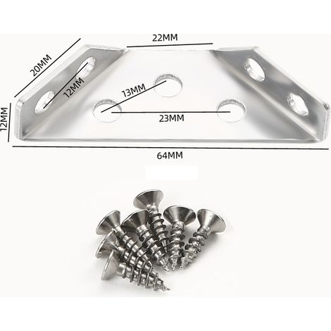 20-teiliger Universeller Möbel-eckverbinder, Multifunktionaler Dreieckiger Edelstahl-eckhalter, Eckbefestigungsverbinder, Dreieckiger Möbelrahmen-halter