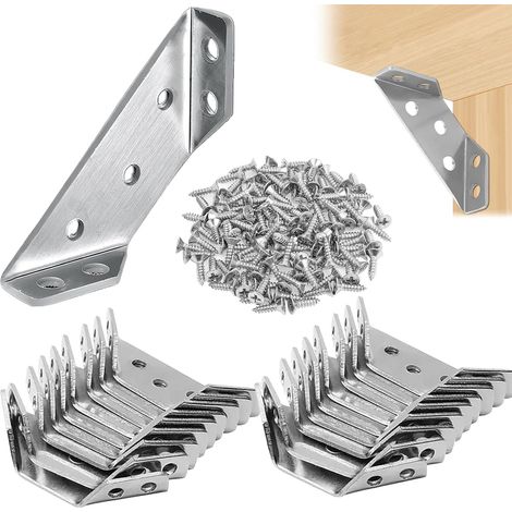 Universelle Möbel-eckverbinder, 20 Stück, Multifunktionale Dreieckige Edelstahl-eckhalterung, Eckbefestigungsverbinder, Dreieckiger Rahmen Für Möbelsupport