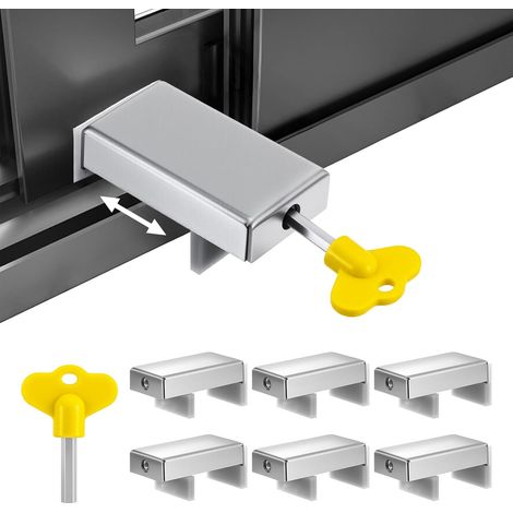 Fensterschlösser Mit Sicherheitsschlüssel Für Terrassen, Schlafzimmer, Häuser Und Büros, Vertikale Und Horizontale Schiebetüren Und -fenster, 6 Stück