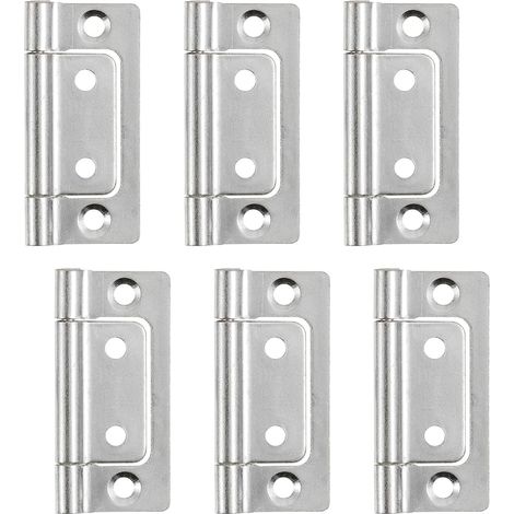 Klappbänder 51 X 25 Mm, 6 Stück, Für Einbaubehälter, Leise, Für Türen, Fenster Und Schränke, Silberfarben
