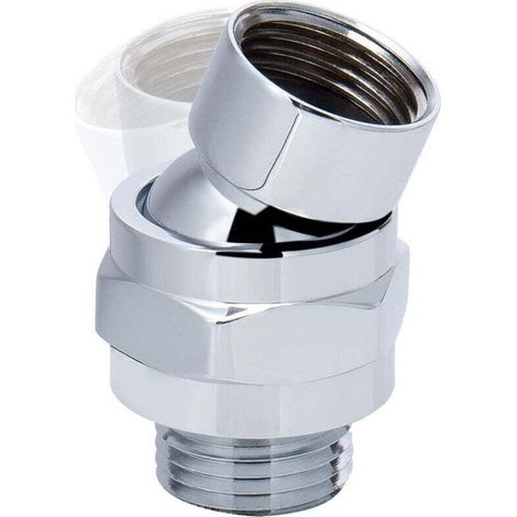 Drehbarer Duschkopf-adapter, Massiver Messing-duschanschluss, Kugelgelenk, Universell Verstellbarer Duscharmverlängerer (chromierte Oberfläche)
