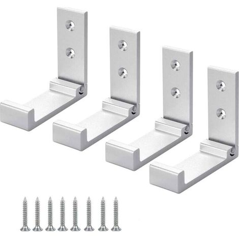 Wandmontierter Aufhängehaken Aus Aluminiumlegierung, 90° Klappbare Kleiderhaken Mit Schrauben Für Türschrank, Wand, Küche, Badezimmer, Büro, Garderobe, 4 Stück (silber) - Liaiki