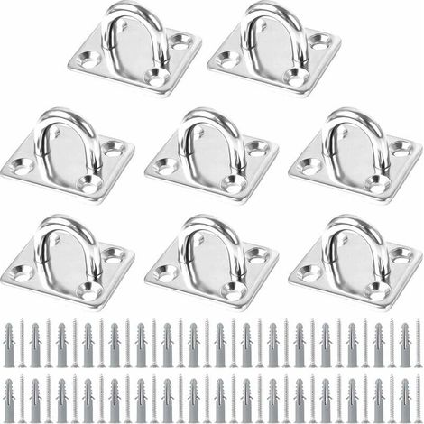 8 Stück Edelstahl-ösenplatten, Ösenbefestigungsplatte Für Sonnensegel, Edelstahl-ösenplatte Für Boot, Decke, Wand, Schaukel, Hängematte, Marine-liaiki