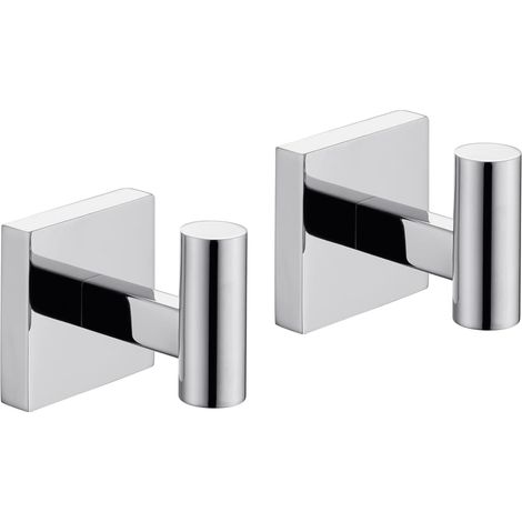 Set Aus 2 Wandmontierten Haken Aus Verchromtem Edelstahl Für Bad Und Küche