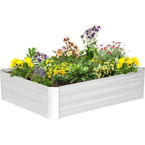 Erhöhtes Stahlbeet, Pflanzkasten, Frühbeet, Stapelbare Blumenkiste, Blumen- Und Gemüsebeet 120x90x30cm Für Garten, Balkon, Blumenkasten Für Blumen, Pflanzen, Gemüse