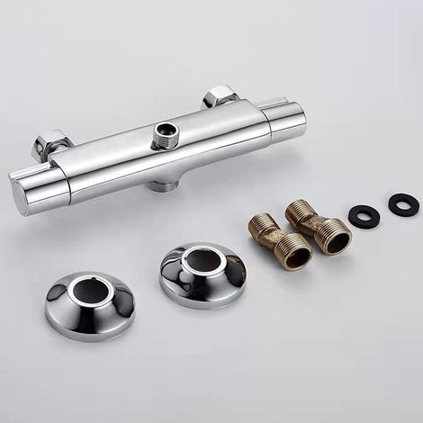 Thermostatischer Duschmischer Mit 2 Ausgängen, Thermostatischer Duscharmatur Für Dusche Und Chrom-duschsäule, Verbrühungssichere Messing-duscharmatur