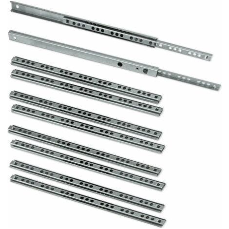 Schubladenschiene, 5er-pack (10 Stück) Kugellager-auszugsschienen, Teilauszug, 17 Mm X 278 Mm Für Schubladen, Verzinkt