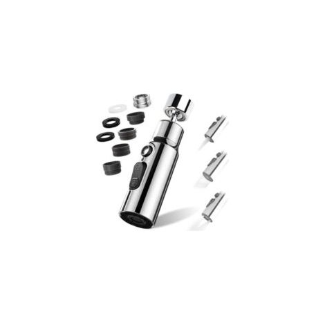 Wasserhahn-luftsprudler, 360° Drehbarer Küchenwasserhahn-aufsatz Mit 3 Duschmodi, Wassersparender Perlator, Wasserstrom-adapter Für Badezimmer-waschbecken (silber)