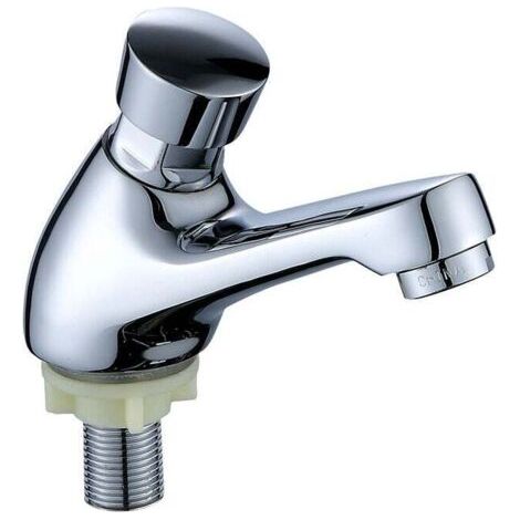 Zeitgesteuerter Wasserhahn Für Waschbecken, Verchromt, Automatische Abschaltung, Wassersparend (1 Stück)