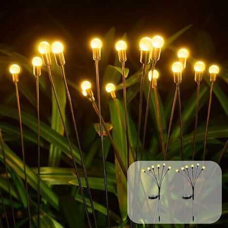 6er Set Led-solar-gartenleuchten Firefly Solar Garden Lights Dekorative Außensolarlampen