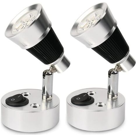 12v Led-leselampe Für Die Wand, 2 Stück Auto-led-licht Mit Einstellbarem Schalter, Innenbeleuchtung Für Wohnmobile, Boote, Yachten