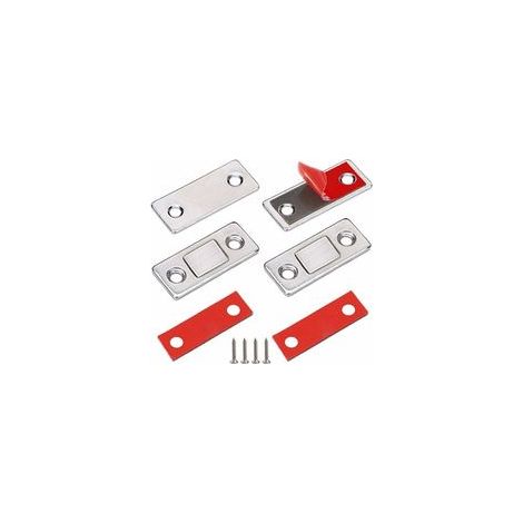 Schranktürmagnet, Magnetische Türverriegelung, 2 Stück, Ultradünn, Metallene Magnetverschlüsse Zum Aufkleben, Klebemagnet, Starker Magnet Für Schiebetüren, Schubladen, Fenster Und Schränke