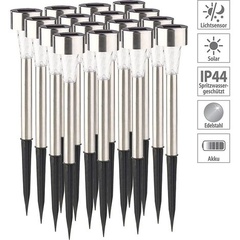 Set Aus 16 Solarbetriebenen Led-lampen, Gartenleuchten Zum Einstecken
